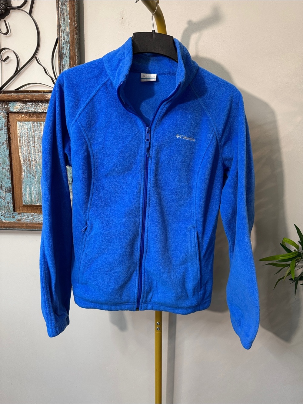 Columbia Royal Blue Full-Zip Fleece Jacket EUC XL